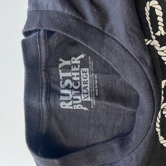 Mens XL Rusty Butcher Ranch Skeleton Cowboy Rodeo Shirt - Picture 4 of 5